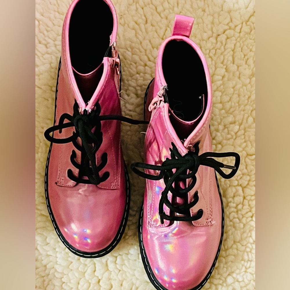 Sugar Shiny Pink Kids Boots Size 4